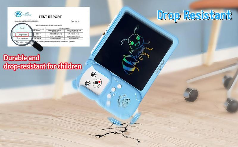 KIDGENIUS  Spanish & English 510 Vocabulary Words Portable LCD Screen Early Learning Gift for Kids Dual Grammar System Interactive Drawing Fun Multifunctional Toy for Autism Therapy - Talking Flash Cards