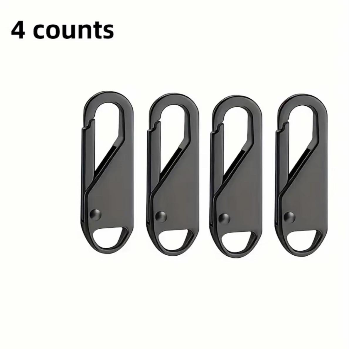 Zipper Pull Replacement,4 Counts Detachable Zipper Head, Reusable Versatile Zipper Pull for Travel Bags,Clothing,Backpacks,Boots,Wallets