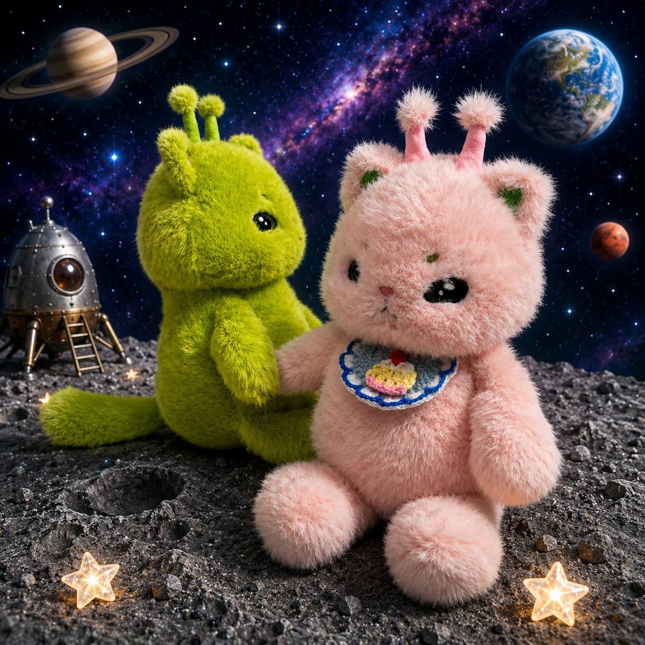 Soft Running Alien Cat Plush Toy, Ideal Gift for Cat Lovers, Perfect for Room Decor, Kids Birthday, Graduation, Wedding, Christmas