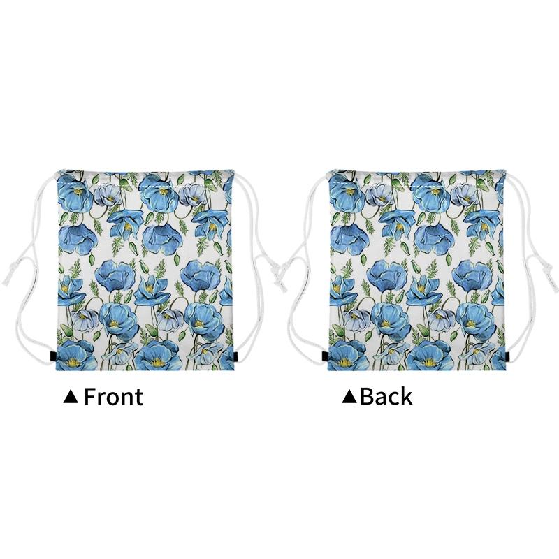 1pc 19.2x15.1 inch Flowers pattern drawstring bag, large capacity cartoon-patterned backpack, suitable for lightweight use in the gym, office, and travel. It can be used as a storage bag or as a holiday gift for friends. 3.30PYT-1