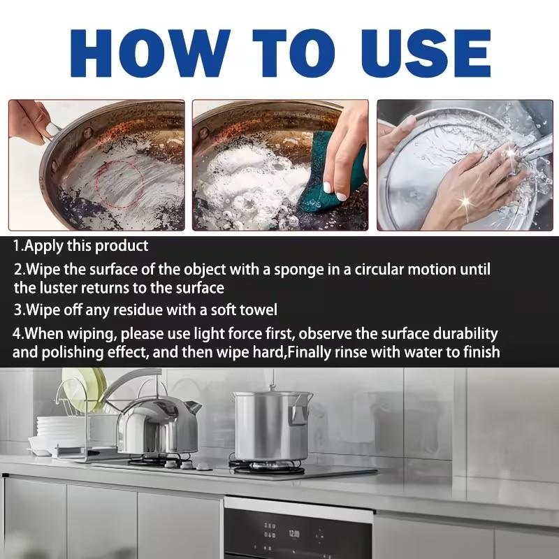 Complete Metal Polish Kit, Universal Metal Polishing Agent, Quick Chrome Stainless Steel Painted Metal Shine Restorer, Sponge Included, Jokjok Brand