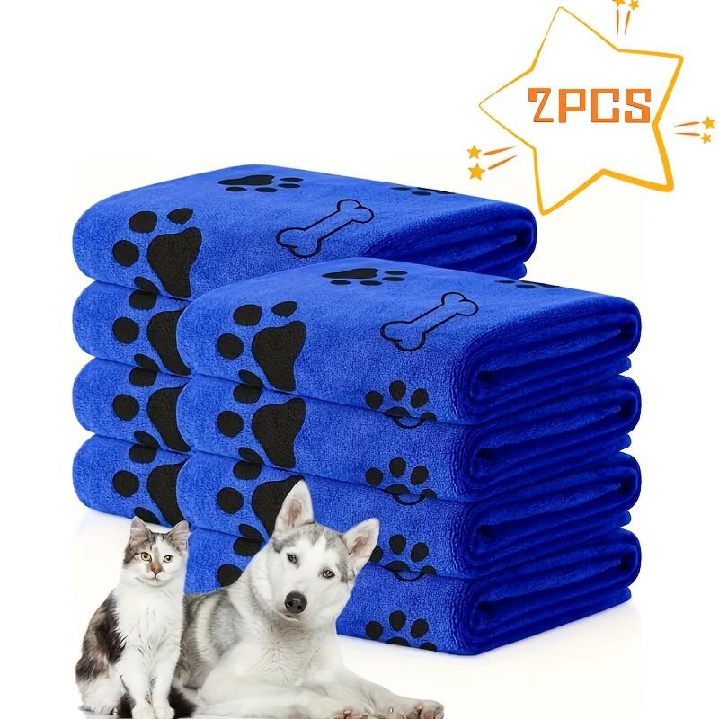 2 Pack Quick-Dry Pet Towels, 13.78x39.37 Inches, Soft Absorbent Polyester, Fun Claw Print Design, Ideal for Bathing & Grooming