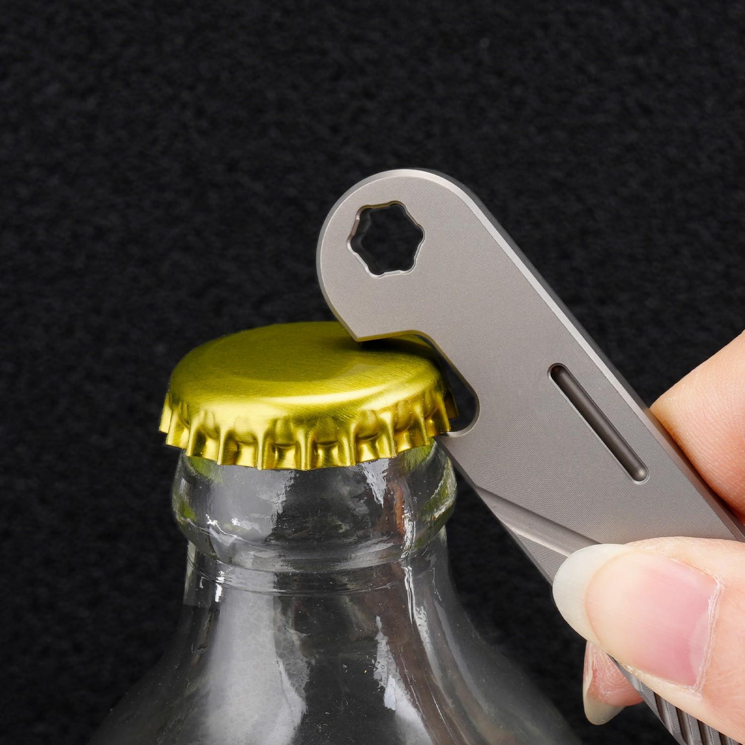 Titanium Alloy Multi-Function Pry Bar, Edc Tool, Durable Titanium Material, Ideal for Outdoor & Camping Use, Compact Design, Portable Hand Tools