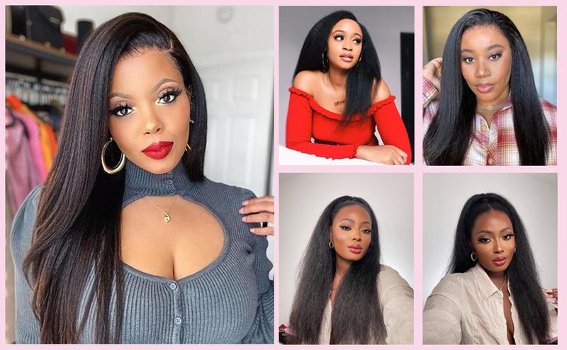 Megeen 16A YAKI Straight Human Hair Bundles Hair Bundles Kinky Straight Bundles 100% Unprocessed Virgin Human Hair Full and Thick 3 Bundles, Silky Soft, No Shedding, No Smell, No Tangle