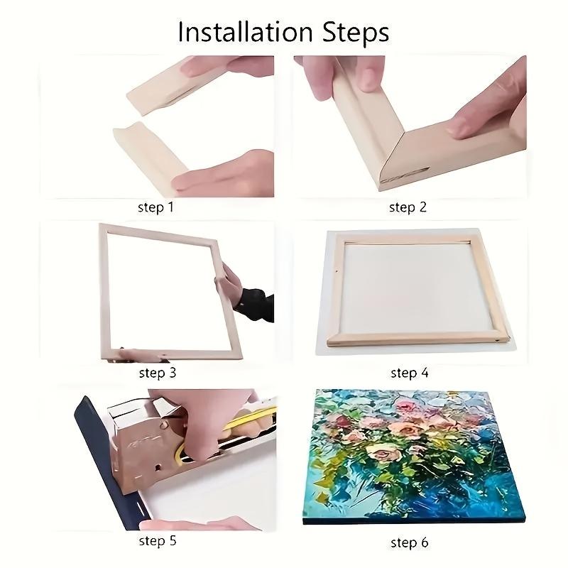 Solid Wood DIY Diamond Painting Frame Set with Hanging Hardware - Ideal for Canvas Art and Home Decoration, Diamond Painting Accessorie, Handcraft