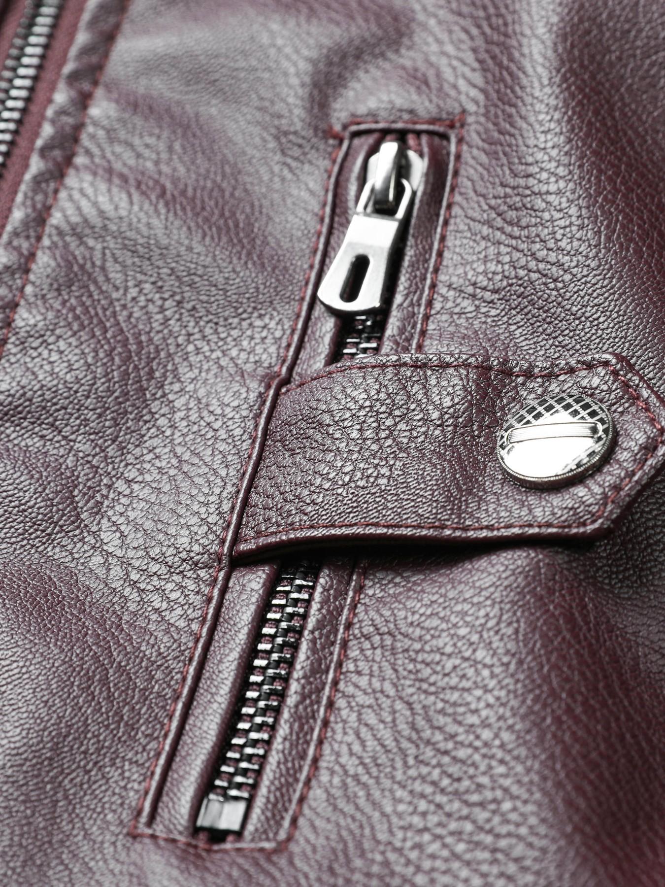 2026 Fall Winter New Plain Color Detachable Hat Leather Jacket Men's Youth Motorcycle Coat, Fleece Lined Hooded Leather Jacket for Men
