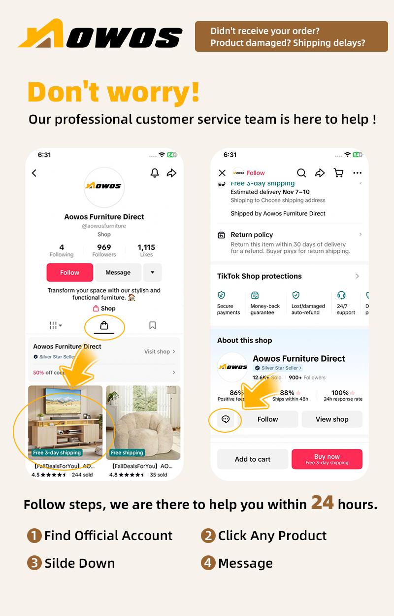 Aowos Farmhouse Vanity, Makeup Vanity Desk with HD Mirror and Light, with Drawers & Adjustable Cabinets, Glass Top Vanity with Charging Station, Modern Vanity Table with Shelves, Christmas Gift for Woman & Girls, Present for Yourself