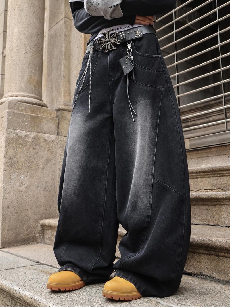 Men's Vintage Knife Jeans, Long Patchwork Y2K Street Style, Perfect Gift for Boyfriend and Husband, All Seasons