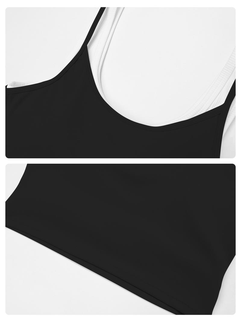 New Cross-Border Two-Piece Separated Vest Colorblock Nude Feel Fashion Casual Top Running Sports Bra, Stylish and Comfortable