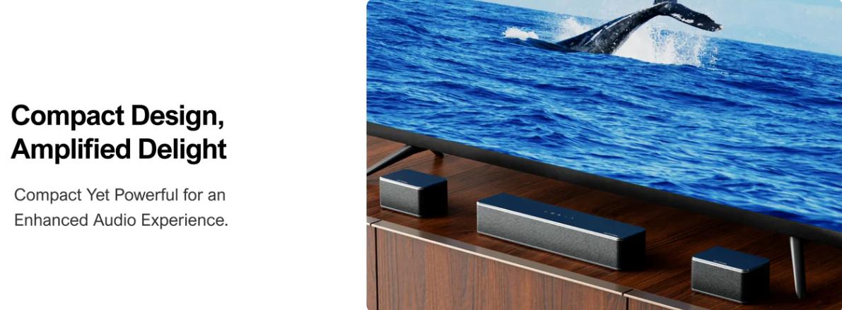 ULTIMEA Poseidon D70 7.1ch Soundbar with Wireless 6.5" Subwoofer, Surround Sound System for TV, App Control, 410W Peak Power, Soundbar for TV, Movie, Music, 4 Wired Surround Speakers, Bassx, Home Theater Sound System, Bluetooth,APP Control#SummerVibes