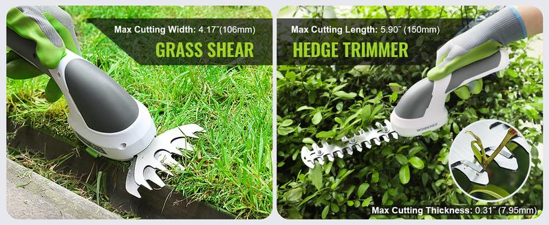 #JumpstartSale WORKPRO Cordless Grass Shear & Shrubbery Trimmer - 2 in 1 Handheld 7.2V Electric Grass Trimmer Hedge Shears/Grass Cutter Rechargeable Lithium-Ion Battery and Type-C Cable Included #JumpstartSale WORKPRO Cordless Grass Shear & Shrubbery Trimmer - 2 in 1 Handheld 7.2V Electric Grass Trimmer Hedge Shears/Grass Cutter Rechargeable Lithium-Ion Battery and Type-C Cable Included