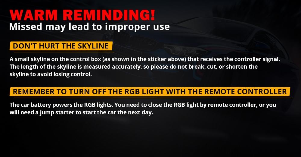 R7 Series 25000LM 70W RGB Remote Control Car LED Headlight Bulb DRL Fog Light with breathing, cycling, flashing, and red & blue emergency mode