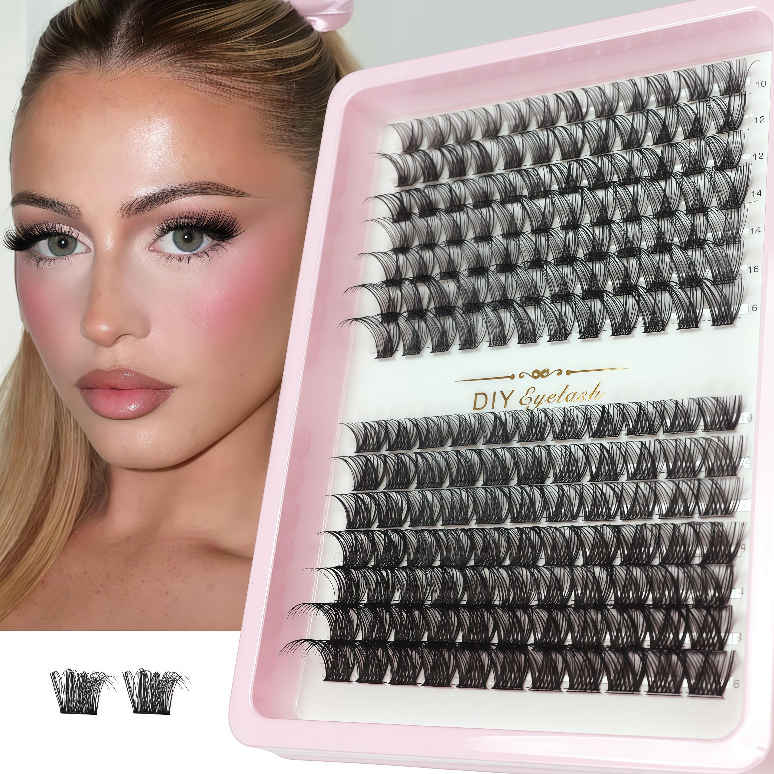 2026 New DIY False Eyelashes Book, Multi-Length Mixed Set, 14 Rows Large Capacity, Dense Segmented Self-Application Single Cluster Lashes