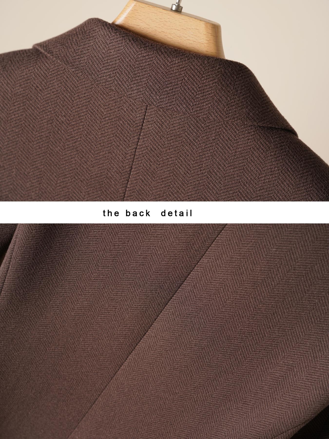 Women's Coffee Faux Wool Blend Blazer Jacket Suits, Fall & Winter Fashion Commuter Warm Long Sleeve Workwear Casual Top