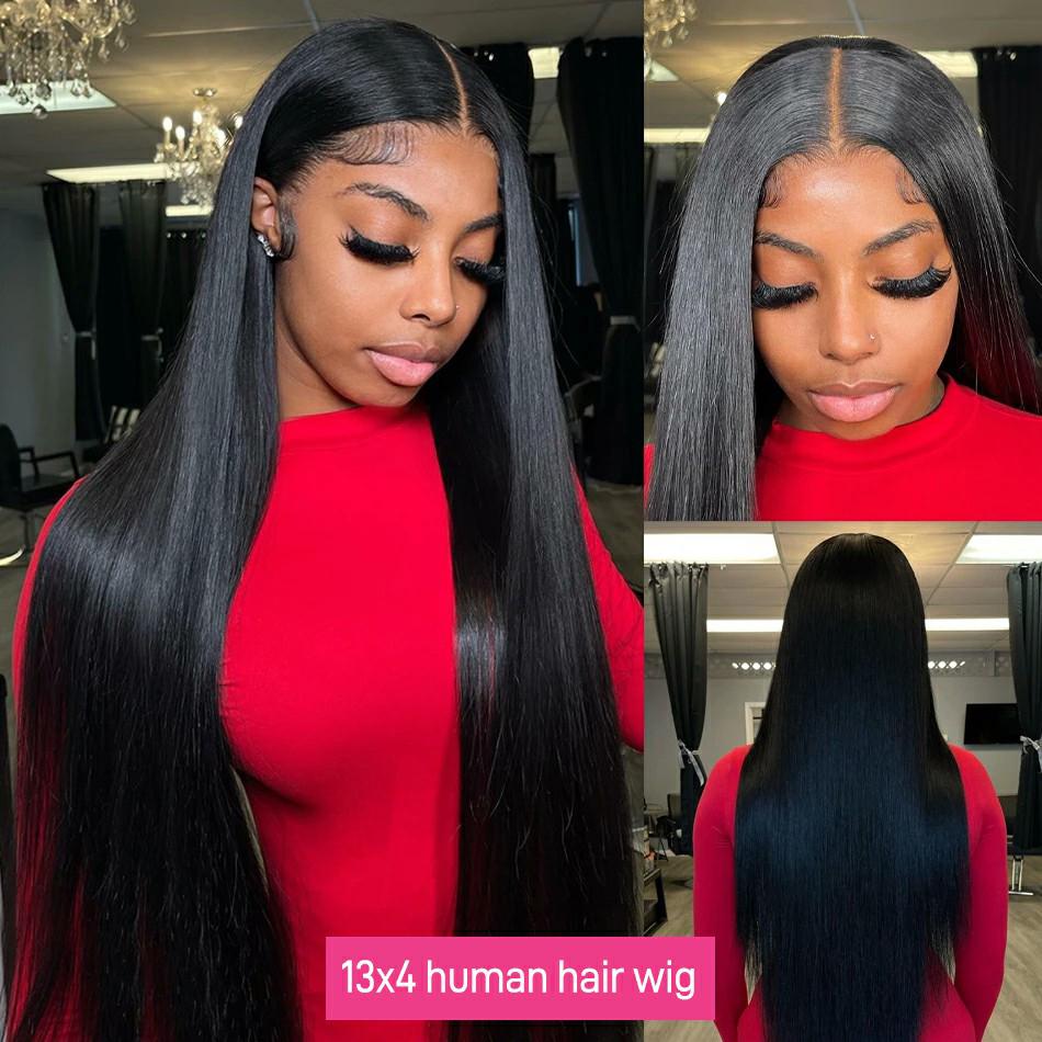 Bling Hair Clearance 13x4 13x6 Transparent Lace Front Wig Human Hair 13X6 HD Lace Frontal Wigs Human Hair Pre Plucked with Baby Hair 180% Density Wigs Human Hair