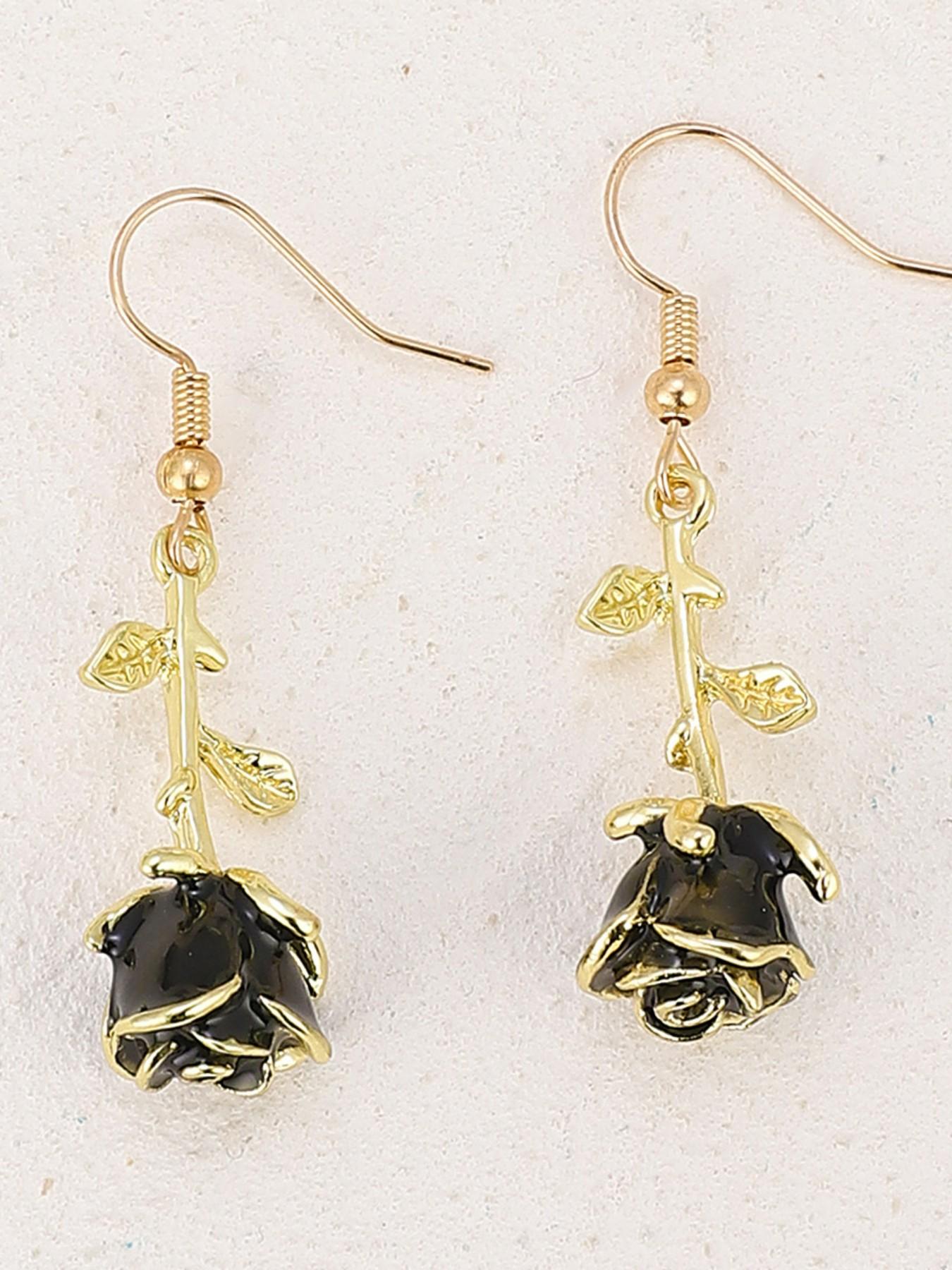 Vintage Rose Flower Earrings, Simple Fashion Ear Studs, European and American Style, Trendy Floral Jewelry, Elegant Accessory