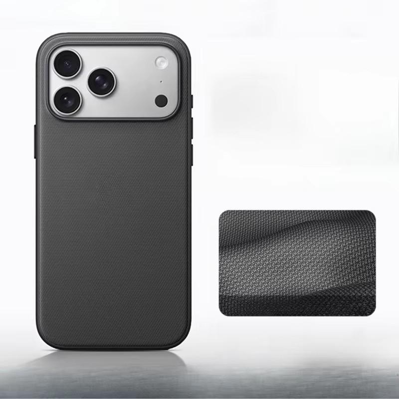 New Luxury Tech-Woven Magnetic Phone Case, Suitable for iPhone 17/16/15/14/13 Pro Max, Supports Magnetic Wireless Charging, Tech-Woven Protective Cover with a Stylish Soft Back Panel, Ideal for Business Use. Vintage Phone Case, New Design