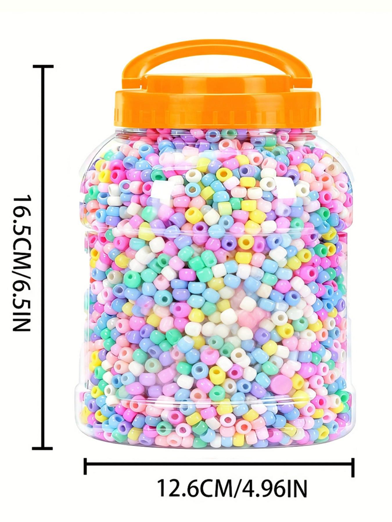3900pcs 9mm Multicolor Pony Beads, Bucket Packaging, Portable Storage, Ideal for Friendship Bracelets, Keychains, Necklaces, DIY Jewelry Making