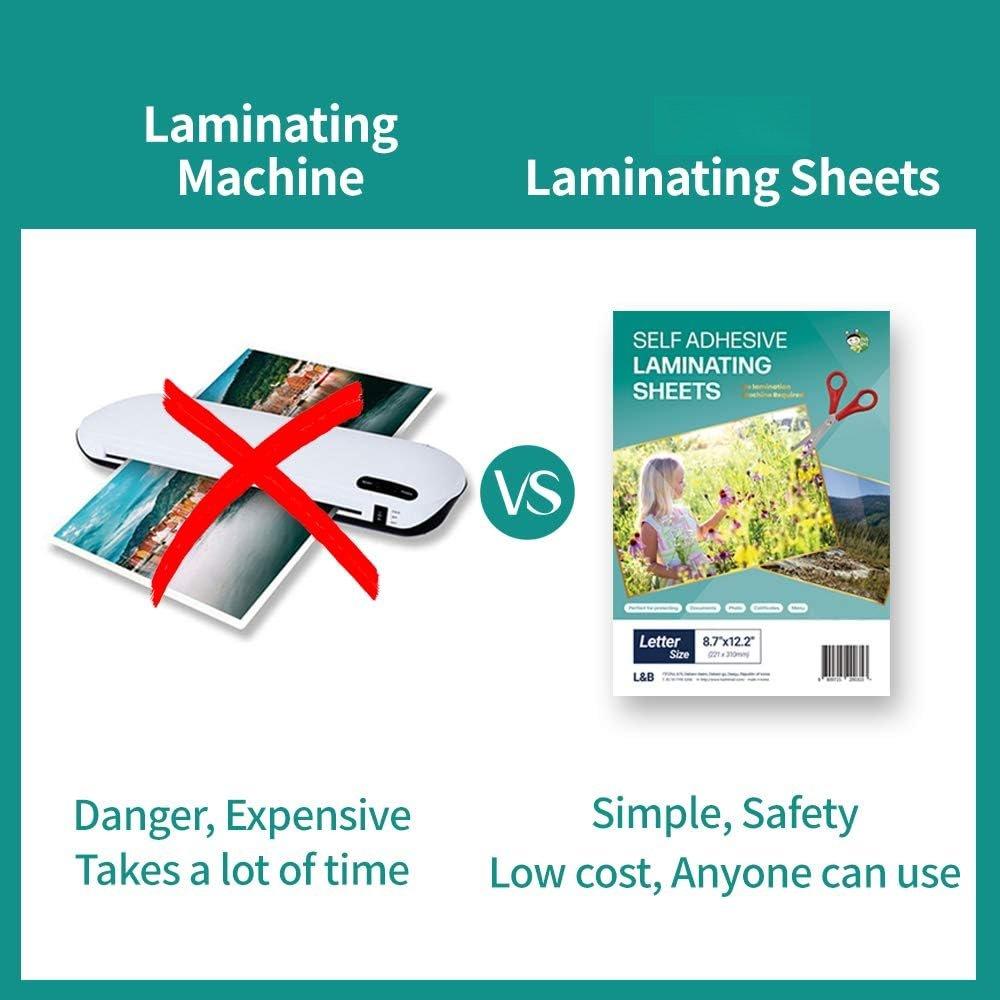 No-Machine Self-Adhesive Laminating Sheets, Clear, Letter, 20 Pk | Peel-and-stick cold lamination, no laminator required. 4 mil sheets seal photos, cards, IDs and paperwork, cut to fit. No-Machine Self-Adhesive Laminating Sheets, Clear, Letter, 20 Pk | Peel-and-stick cold lamination, no laminator required. 4 mil sheets seal photos, cards, IDs and paperwork, cut to fit.