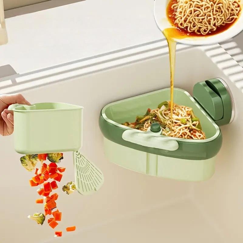 Upgraded Triangular Kitchen Sink Strainer Basket, Space-Saving Design for Dishwasher Use, Heavy-Duty Easy Clean, Ideal for Small Spaces, Kitchen Accessories