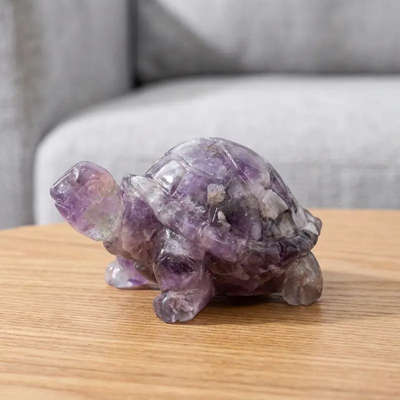 Turtle-Shaped Stone Ornament, Creative Tabletop Decoration, Home Decor, Natural Healing Crystal, Best Gift, Crystal Decorative Ornaments