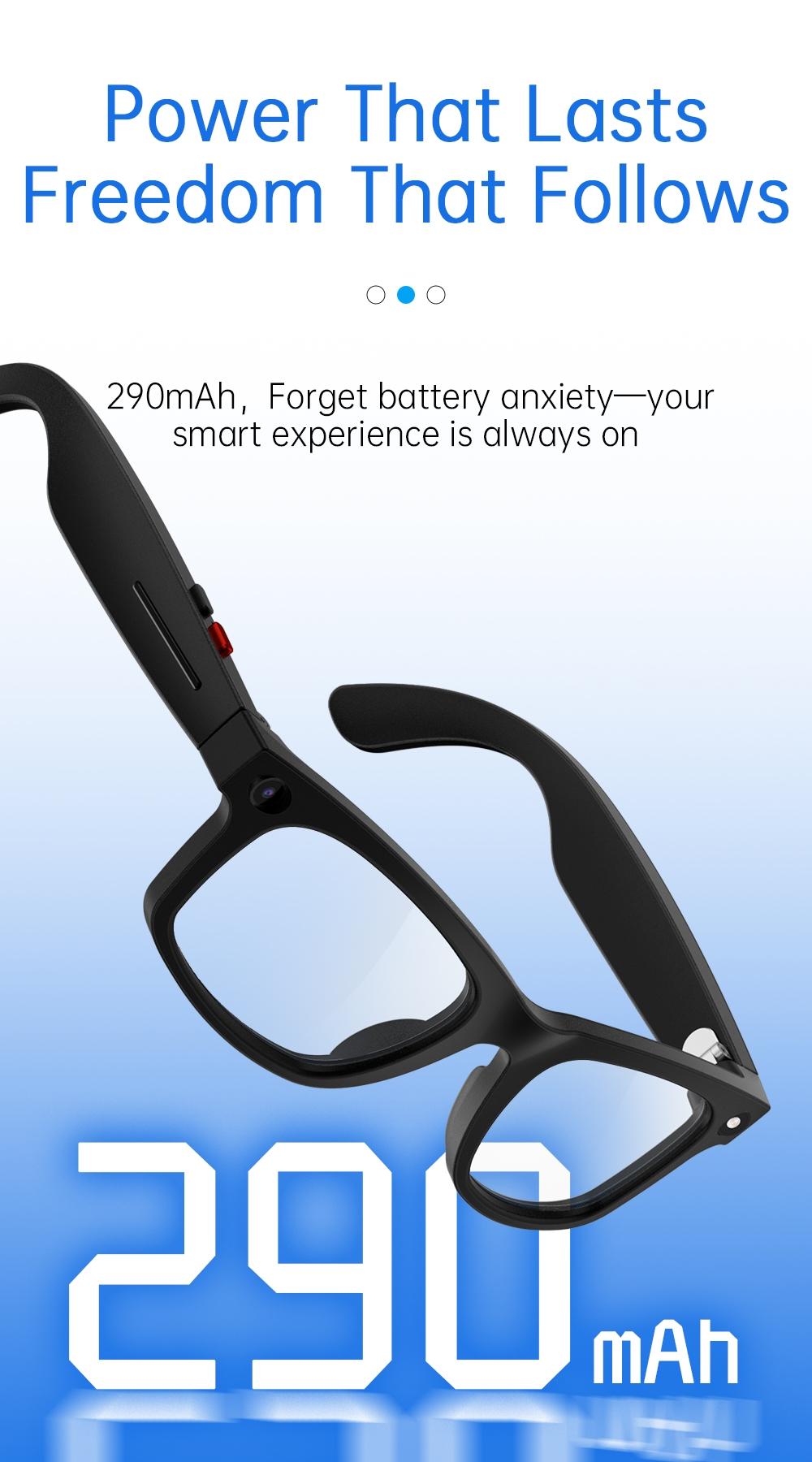 2026 New Smart Glasses Aimb S2 Max, HD Camera, Ai Translation, Video Recording, Bluetooth-compatible Music, Blue Light Blocking, Unisex Daily Wear, Multifunctional Smart Glasses