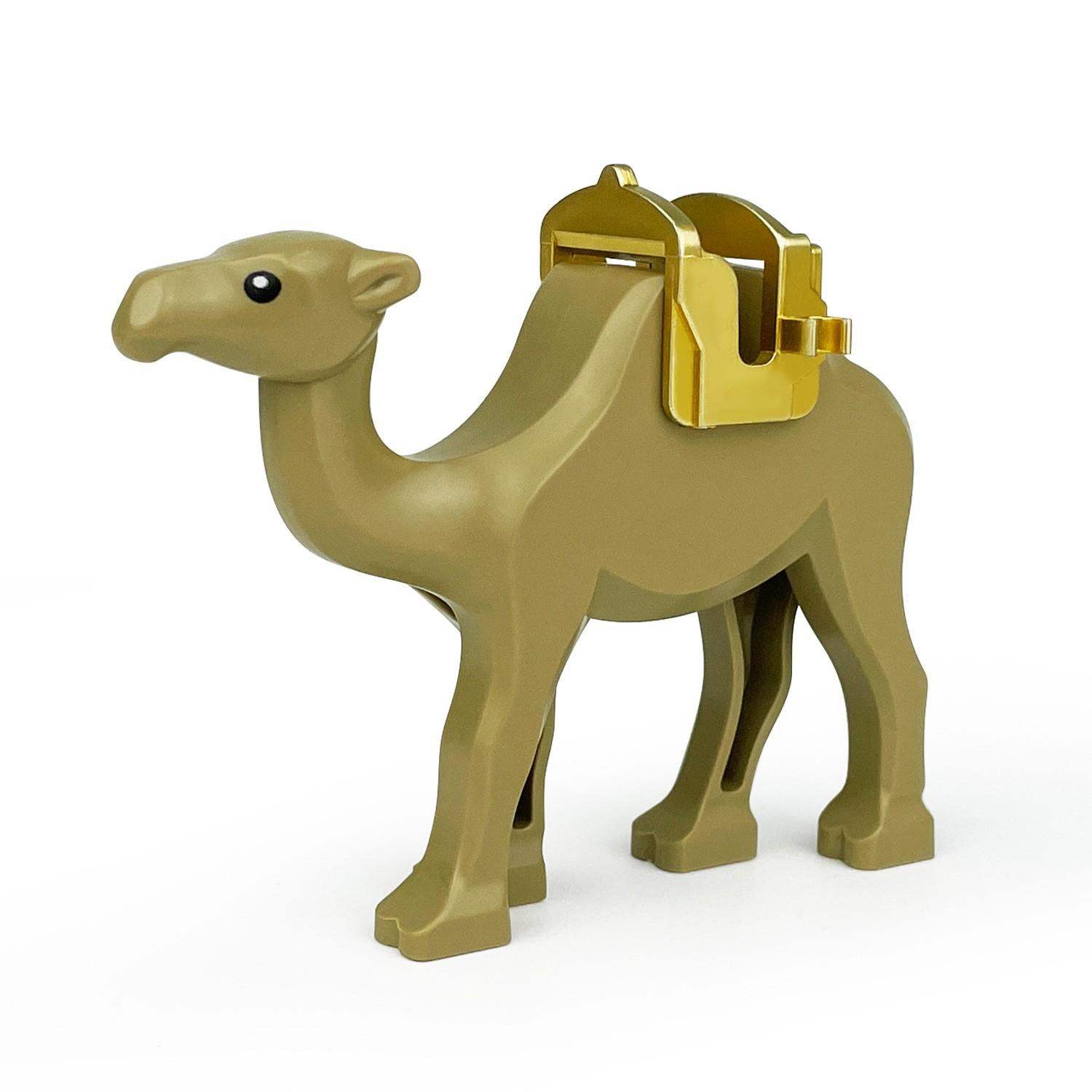 TOOUEE 3 Pack Plastic Camel Animal Figures, Desert Safari Decor Accessories Building Blocks Set Compatible with Major Brands, Birthday Christmas Gift for Friends Family Home Office Party Supplies
