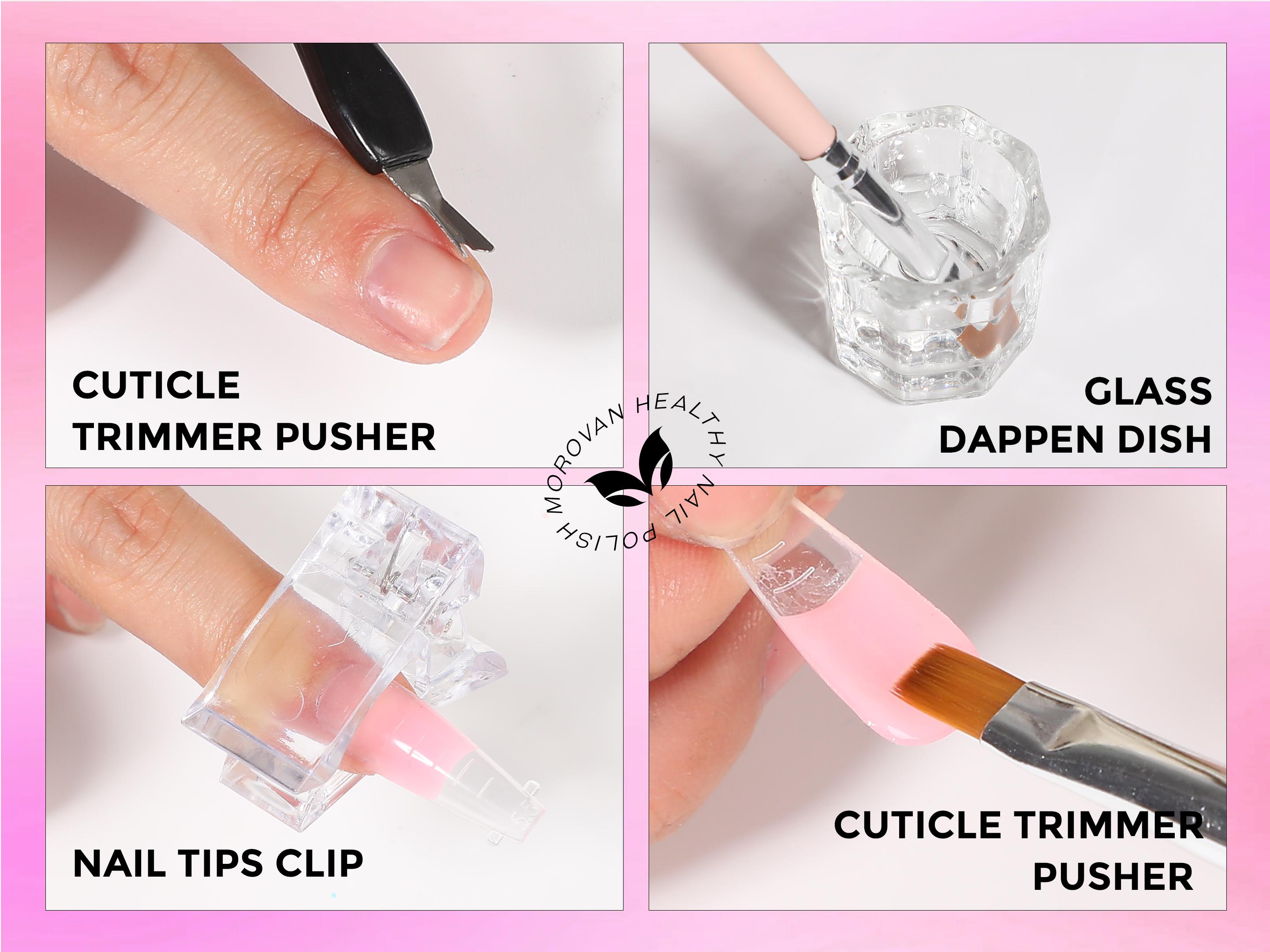 Morovan Poly Gel Nail Kit: with 5 Colors and UV Lamp Poly Gel Starter Kit With Slip Solution Base Coat and Top Coat Nail Extension Gel