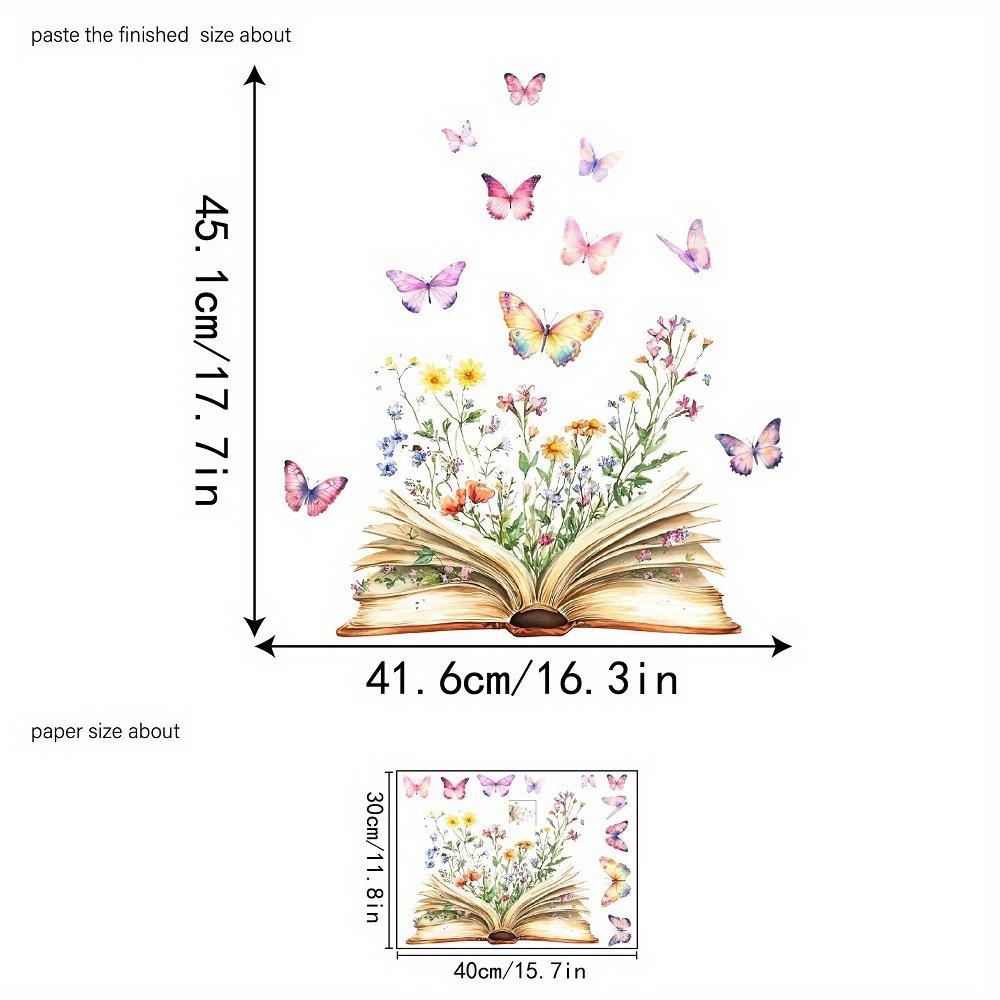 Elegant Floral PVC Wall Stickers, Self-Adhesive and Removable, Matte Finish, Modern Style, Living Room and TV Background Decor