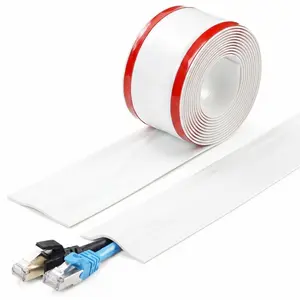 39.37inch Self-Adhesive Cord Hider Wire Covers for Wall, Flexible Cable Raceway Cord Concealer for TV Wire Management, Flame Retardant PVC Cable Hider Fits Multiple Cords, Multi Color Optional-YY
