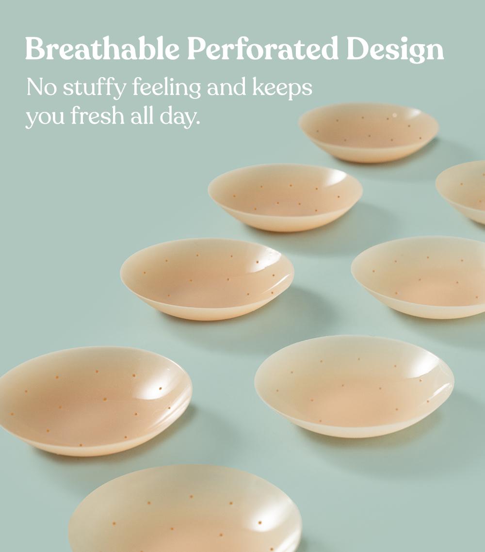 HSIA Breathable Non-Adhesive Reusable Washable Invisible Seamless Silicone Nipple Pasties Breasts Covers