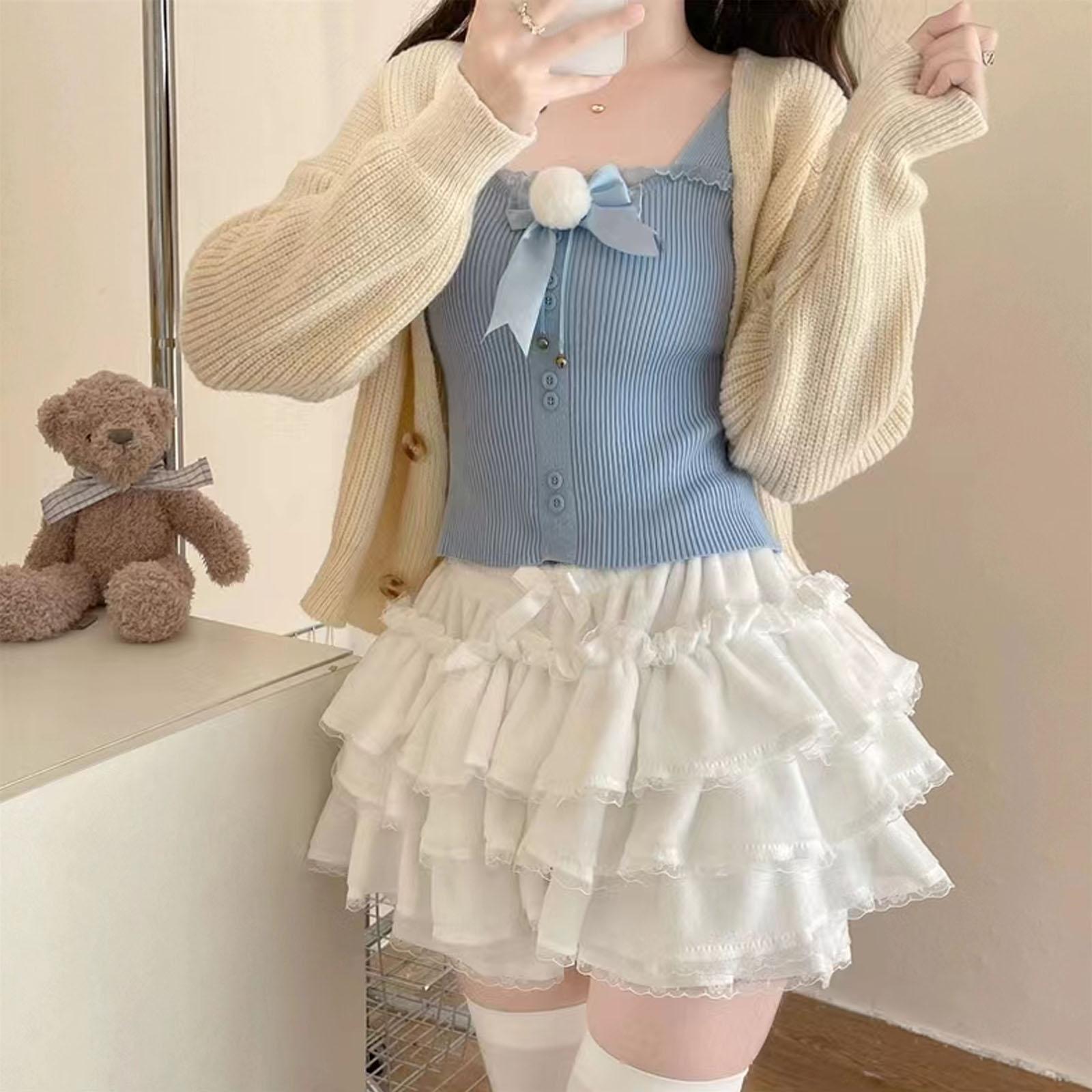 Autumn Winter Warm Lolita Safety Short Pants Women Sweet Chic Plush Bloomers Japanese Y2k Lace Bow Knickers Harajuku Cute Shorts