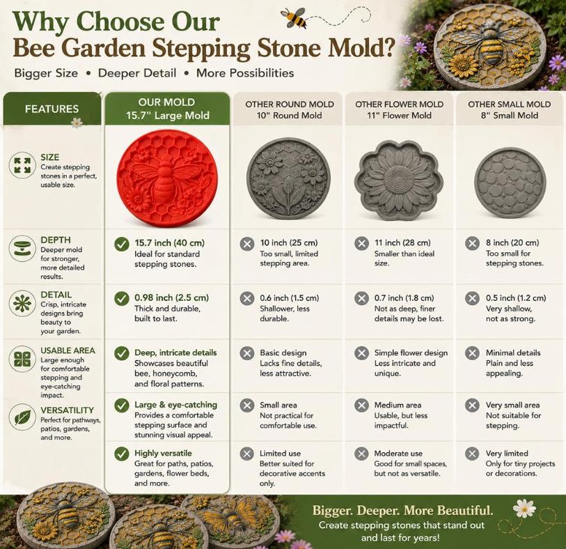 DIY garden decor,Reusable concrete mold,Silicone Stepping Stone Mould｜Outdoor Garden Ornament, DIY Concrete Craft, Re‑usable Mold to Make Unique Garden Pathway Art#GardenSteppingStoneMold #DIYGardenDecor#ReusableConcreteMold