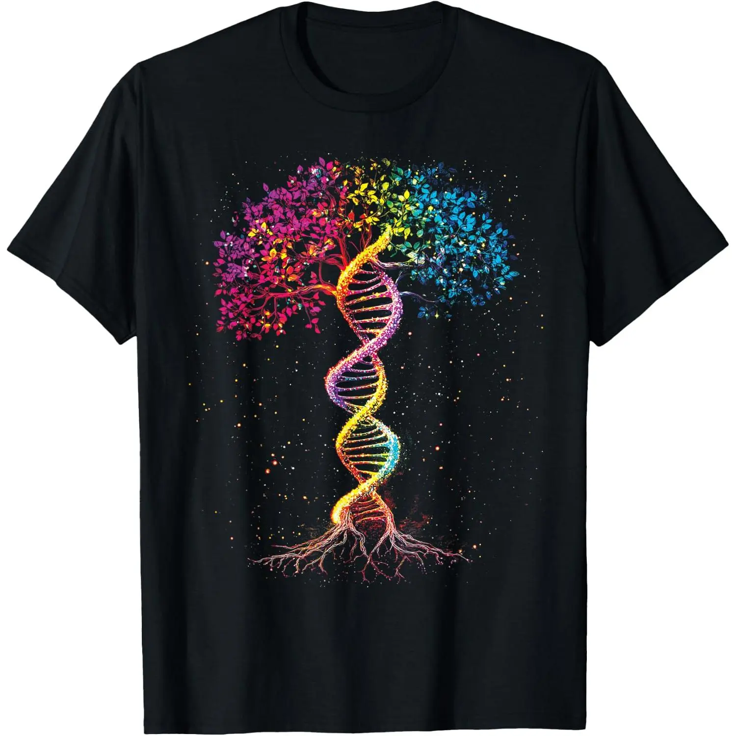 DNA Tree of Life Genetics Biology Outer Space Science Nature Graphic T-Shirt