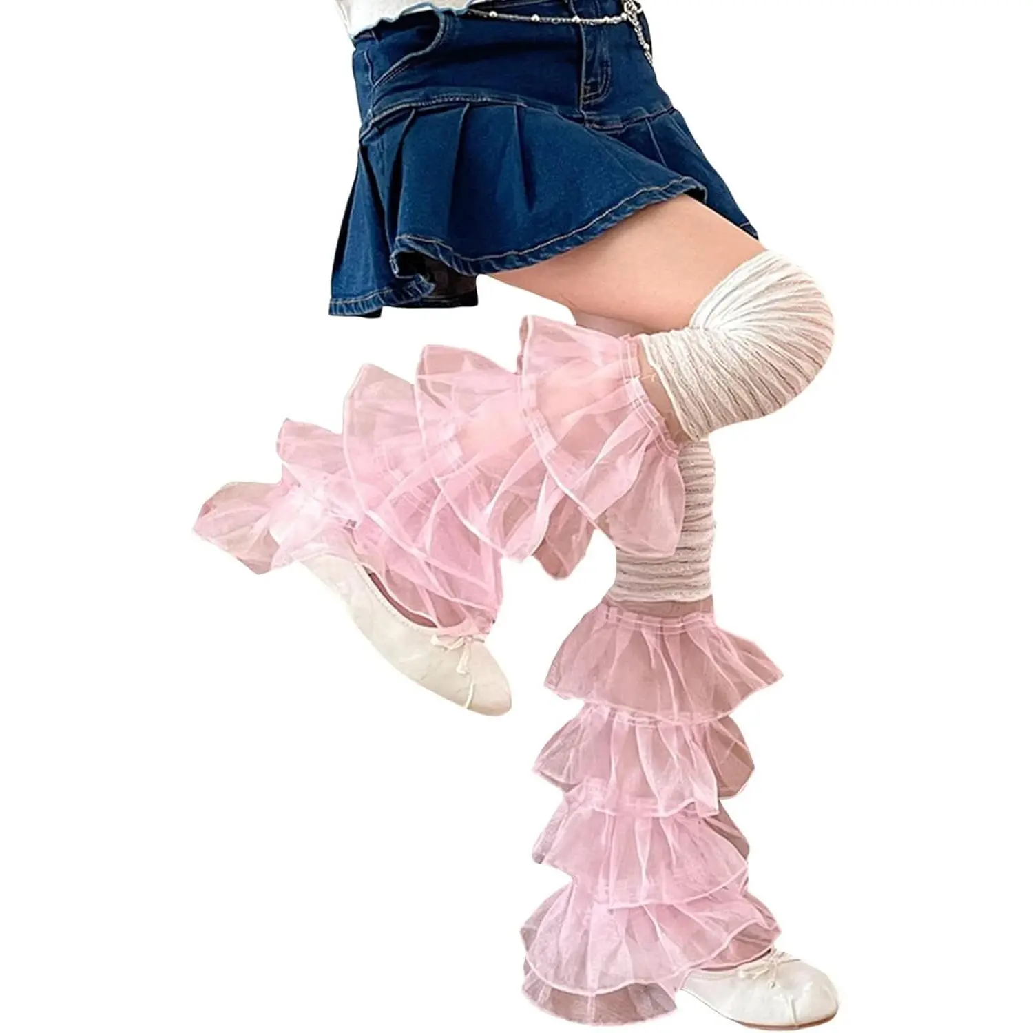 Girl's Y2k Kawaii Leg Warmers Cute Lace Harajuku Leg Sleeves Gothic Lolita Long Slouch Socks for Women