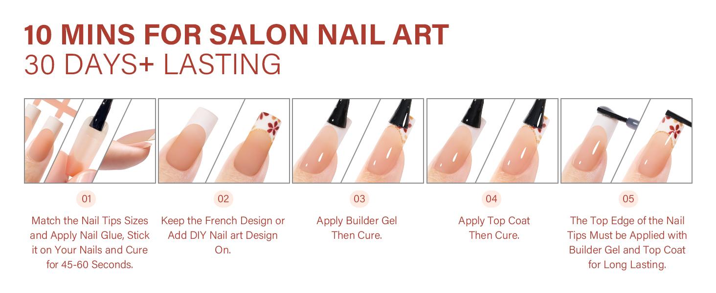 Aillsa Square/Stiletto/Almond French Tip Nails Set - 180pcs Light brown Soft Gel Nail Tips in 15 sizes, Mini UV Lamp, Base coat and Top coat, Easy to Wear Soak Off Acrylic Fake Nails Extensions DIY Nail Art at home Birthday Gift For Women dealsforyoudays