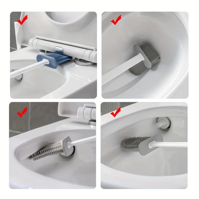 Long-handled Silicone Toilet Cleaning Brush – Soft, Hygienic Bristles for Gentle Scrubbing – Dries Rapidly & Installs in Seconds – for A Fresh, Spotless Bathroom