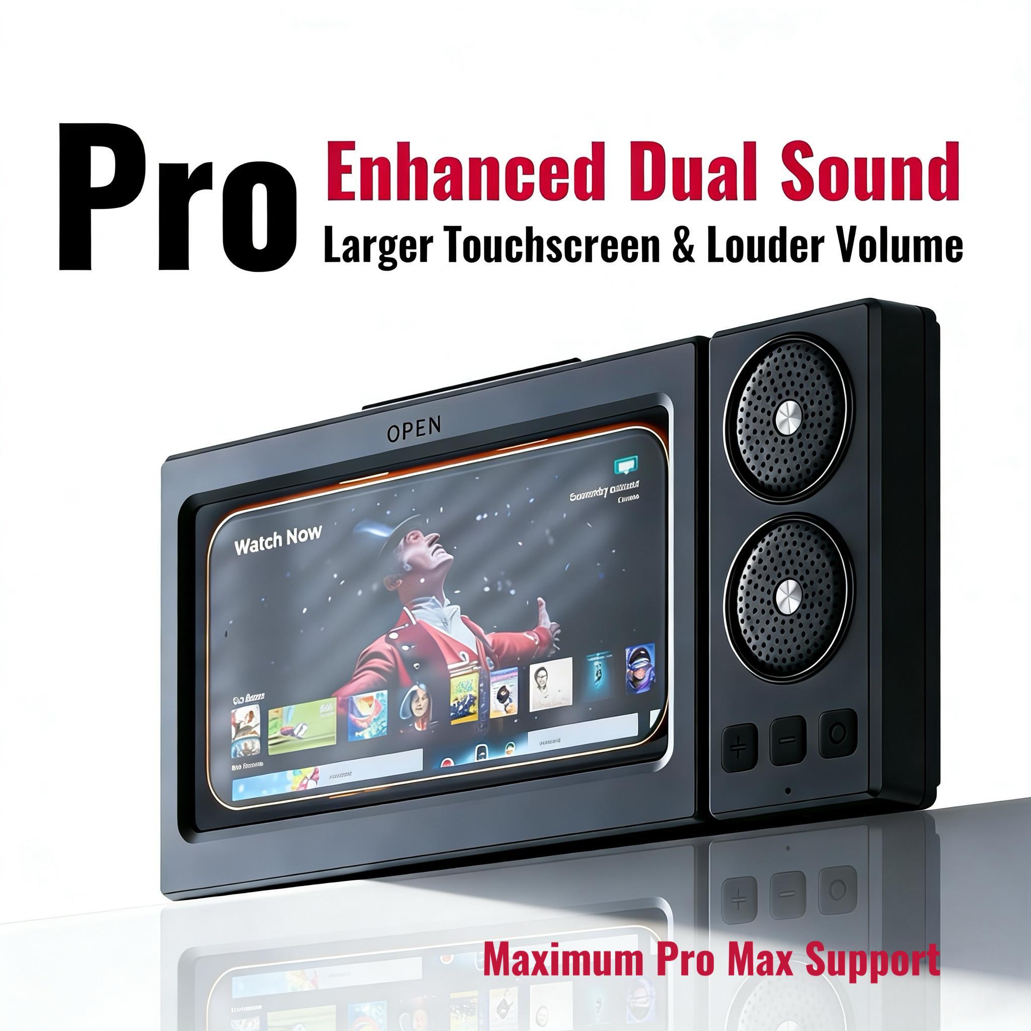 Waterproof box speaker, bathroom waterproof 360 ° rotating touch screen, Bluetooth speaker, watch movies, listen to music, phone holder Bluetooth speaker audio shower TV holder, swimming pool, kitchen, bathroom, sink