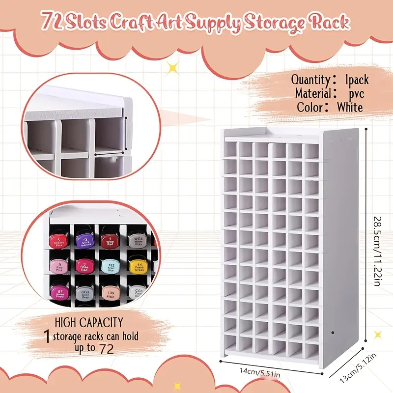 Art Pencil Shelf, 72/120/180/240 Removable Divider Design - Suitable for Tabletops, School Supplies, and Halloween or Christmas Graffiti Pens and Card Organizers, Art Supply Organizers