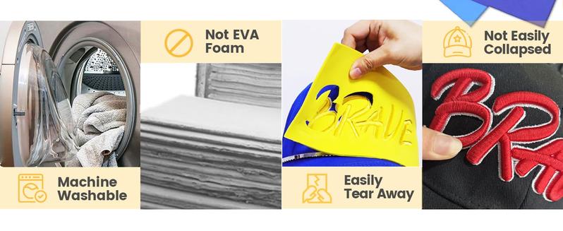 New brothread - 15 Options- Embroidery Puffy Foam 9″x12″ Large Size 3MM Creating 3D Embroidery Effect for Caps, Garments, Jackets, Bags, Backpacks and More