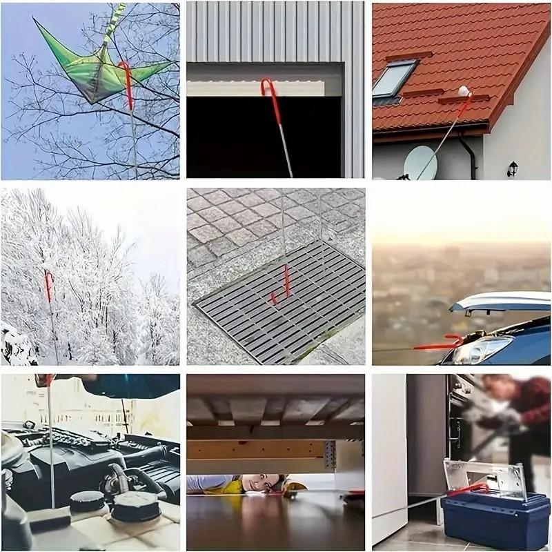 1 Set of 17 Pieces Car Kit: Roadside Emergency Kit with Long Arm Grab Bucket, Air Cushion Bag Pump, Undamaged Wedges, and Handbag - Portable Universal Car Kit