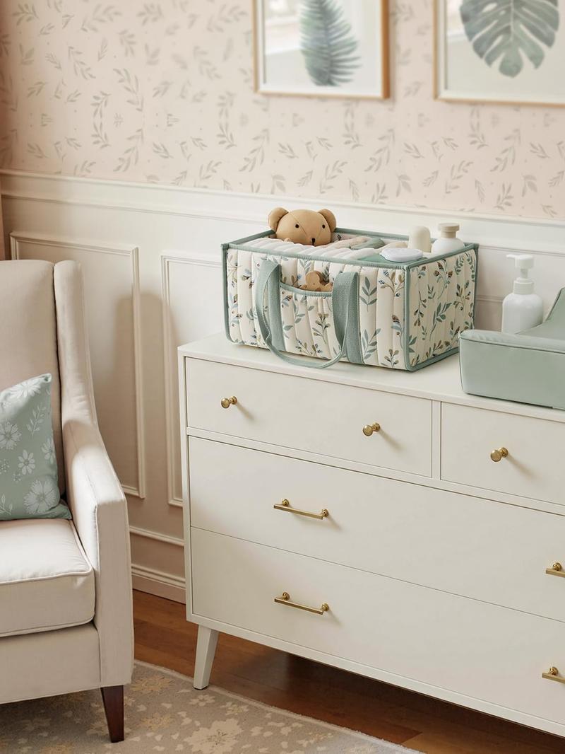 Baby Diaper Caddy - Large Organizer Tote Bag for Newborn essentials Boy or Girl - Baby Shower Basket - Nursery Must Haves - Registry Favorites - Newborn Caddie Car Travel