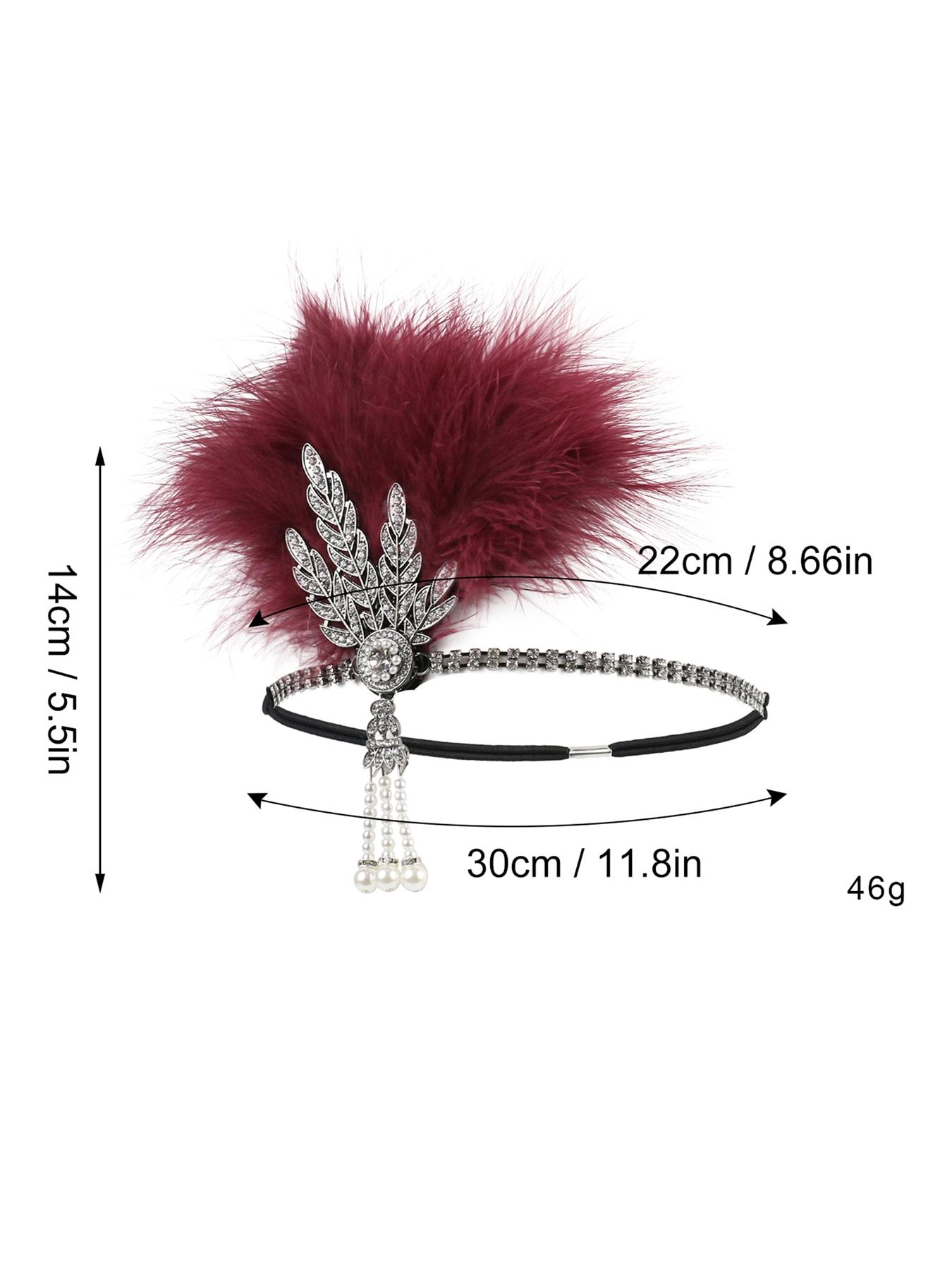 1920s Flapper Headpiece Great Gatsby Feather Headband 