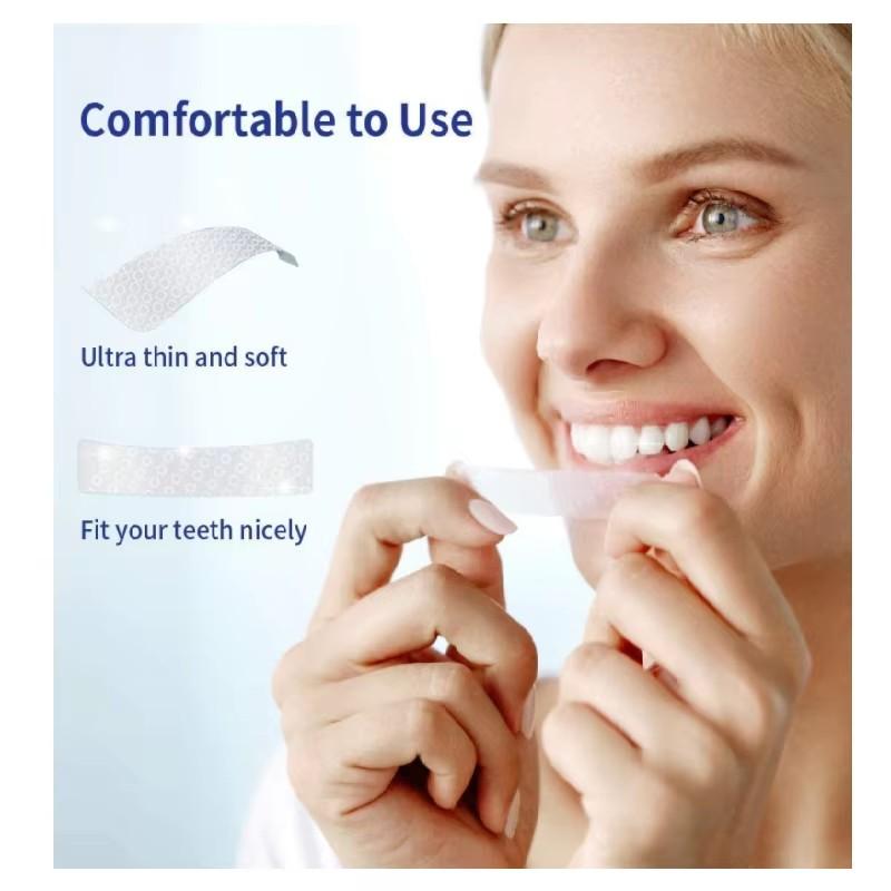 21 Pairs 5D Teeth Whitening Strips, Mint Flavor, 8% Pap, Fresh Breath, Single Item, Gel Form, Fda Registered, Made in China