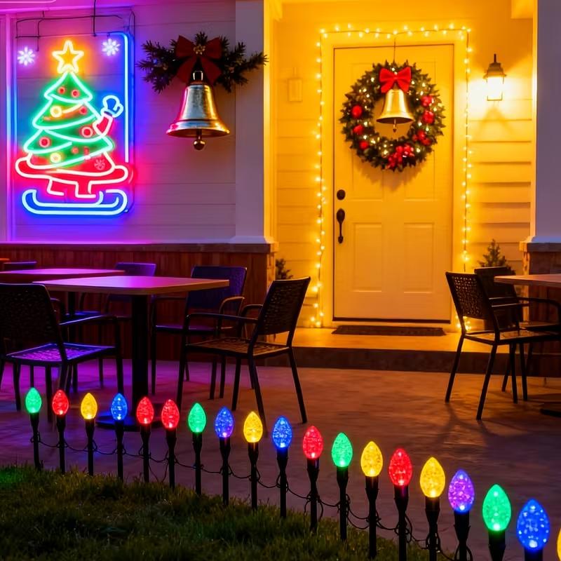 Solar Outdoor Decorative Lawn Lights, 1 Set of 10 LED Multi-Color Ip54, Holiday Decoration, Halloween, Christmas, Valentine's Day, Garden Party, Outdoor Landscape Lighting