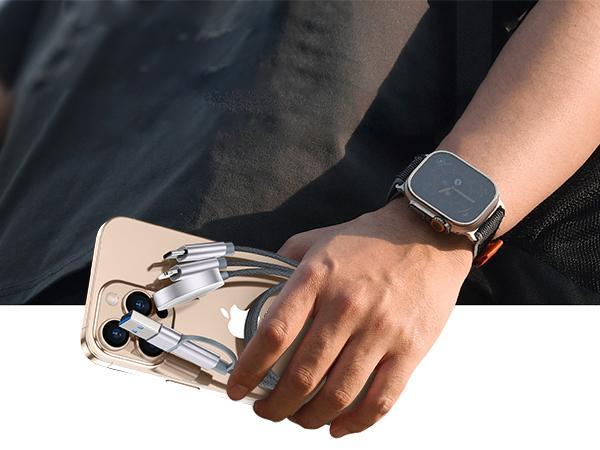 Temdan for IWatch Charger,3 in 2 USB C Cable for iPhone 16 Charger/Type C/Lightning Multi Charging Cable Travel Essentials PS/2 Cables Compatible with iWatch Ultra/SE/10-1&iPhone 16-12-4FT