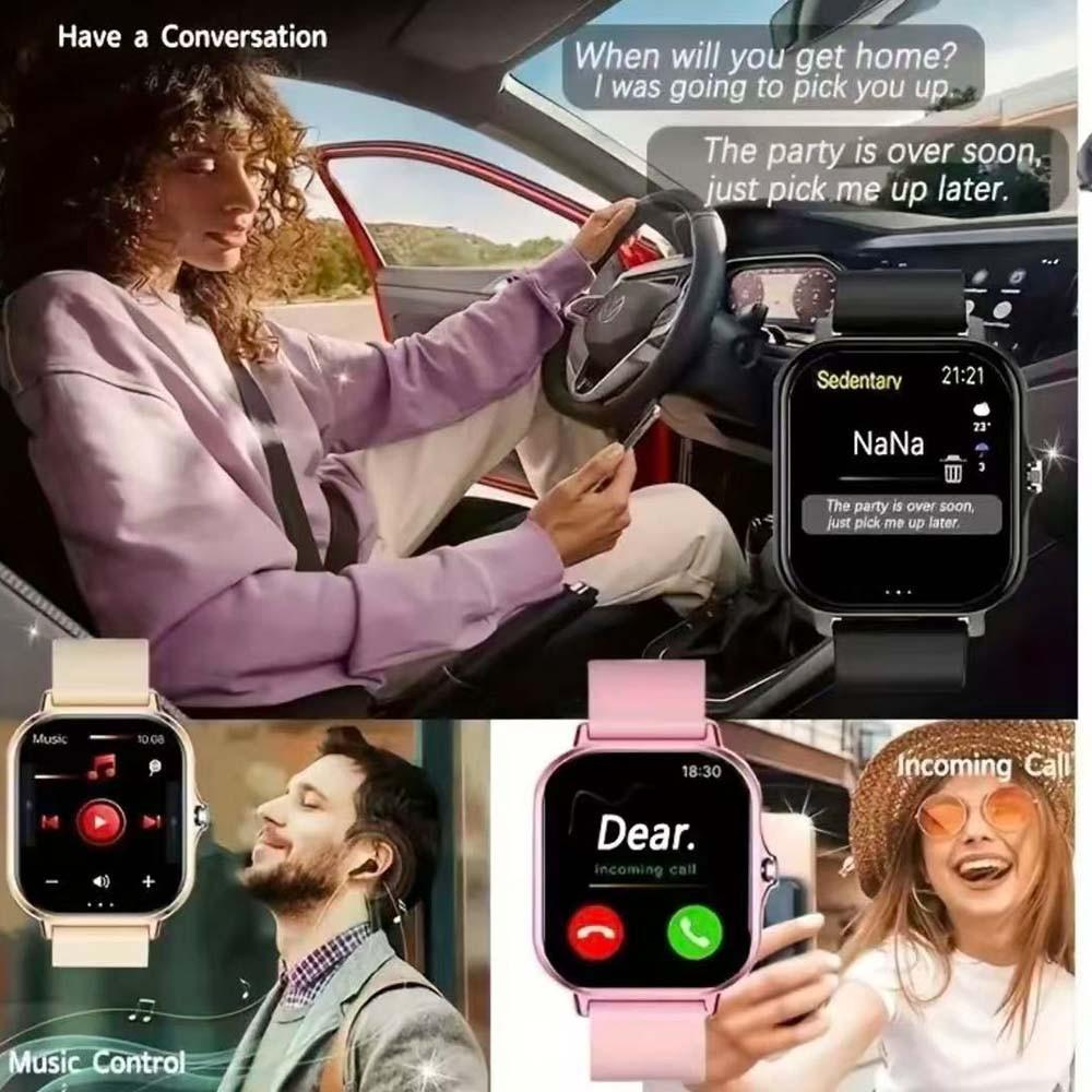 Lavish HD Full Screen Touch Smartwatch for Men & Women, Phone Calls, Text Notifications, Sports Mode, Distance Tracking, Compatible with iPhone & Android