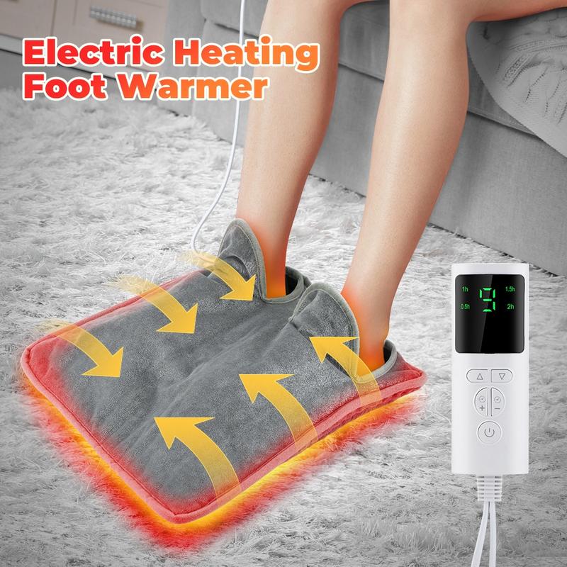 Heated Foot Warmer Pad, 9 Temperature Settings, 4 Timer Modes, Ultra-Soft Microfiber Electric Blanket, Multi-Functional Office Winter Heating Mat, Us Plug,,Heating Pad