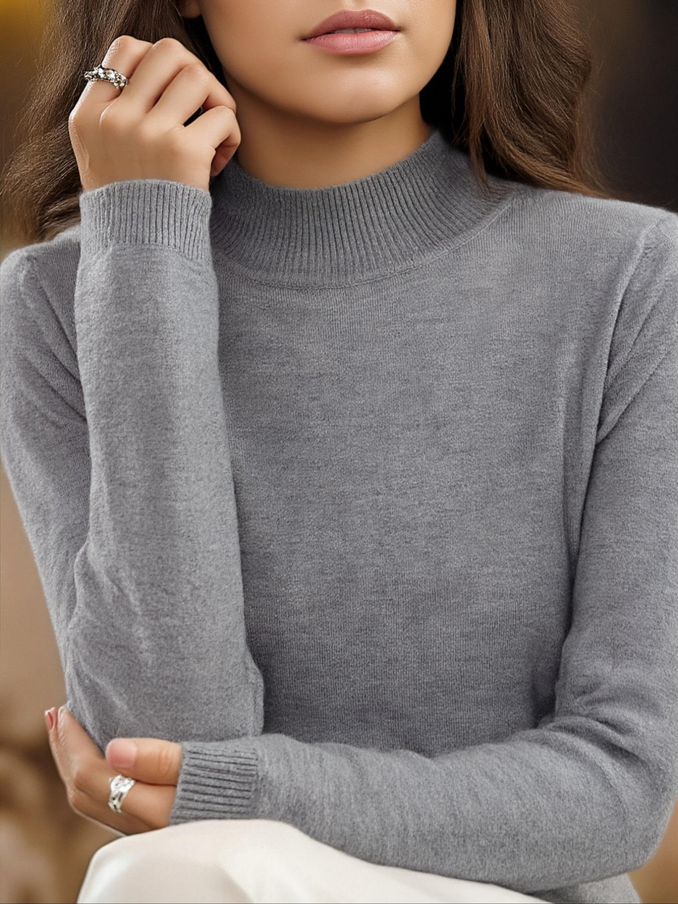 New Half High Neck Knitted Sweater for Women, Casual Loose-Fitting Pullover, Perfect for Fall & Winter, Versatile Daily Wear, Knitwear