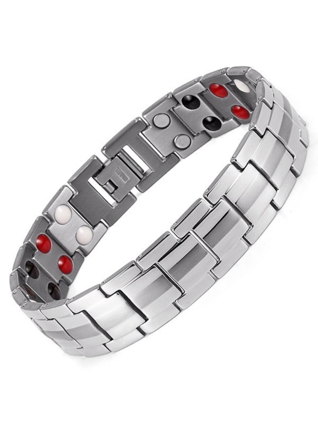 New European and American detachable double-row magnetic stone bracelets for men and women, 15mm couple bracelets
